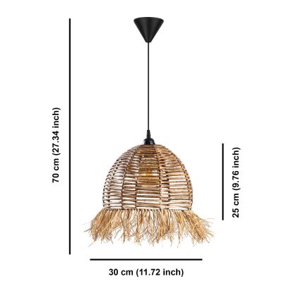 Piekaramais gaismeklis RUYO 1xE27/40W/230V brūns