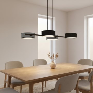 Piekaramais gaismeklis uz kabeļa DRUMZ 4xE14/10W/230V melns/pelēks