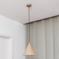 Piekaramais gaismeklis uz vada ETNA II 1xE27/15W/230V Ø 25 cm, bēšs