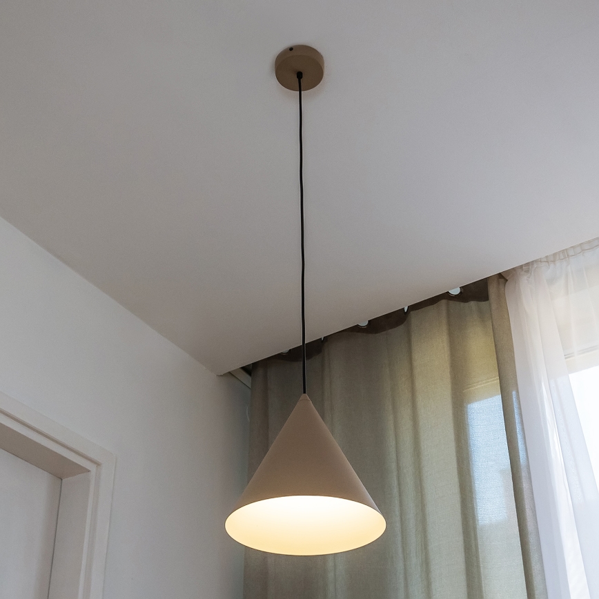 Piekaramais gaismeklis uz vada ETNA II 1xE27/15W/230V Ø 25 cm, bēšs