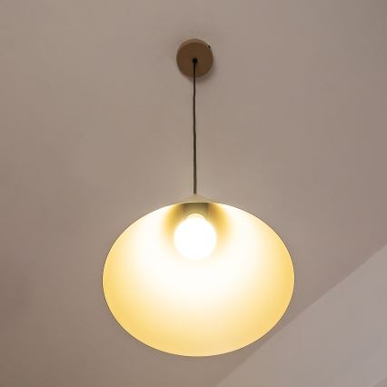 Piekaramais gaismeklis uz vada ETNA II 1xE27/15W/230V Ø 25 cm, bēšs