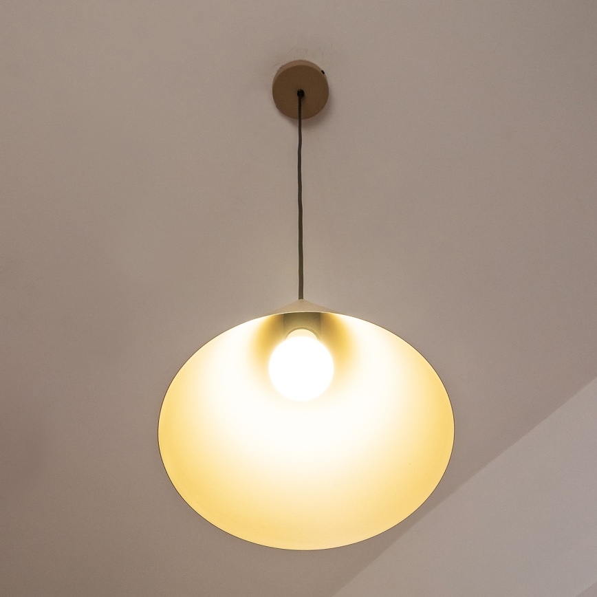 Piekaramais gaismeklis uz vada ETNA II 1xE27/15W/230V Ø 25 cm, bēšs