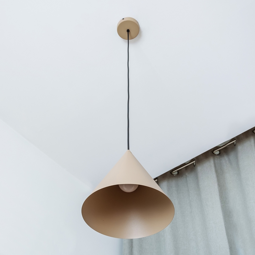 Piekaramais gaismeklis uz vada ETNA II 1xE27/15W/230V Ø 25 cm, bēšs