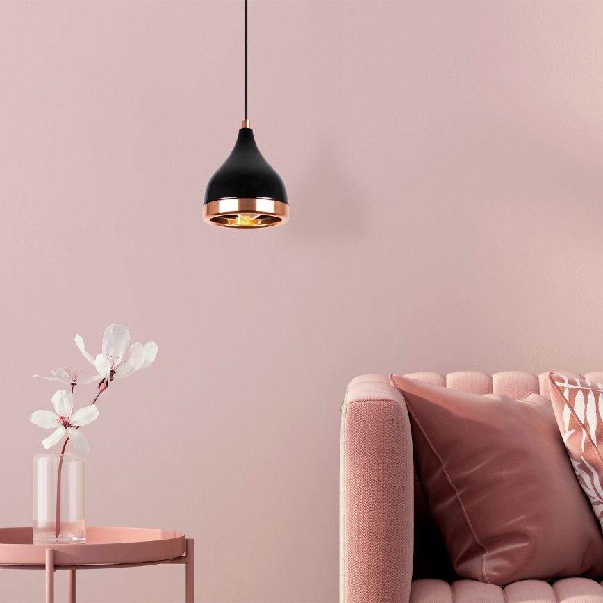 Piekare YILDO ar vienu E27/40W/230V melnā/misiņa