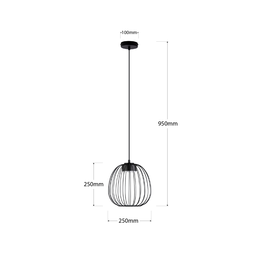 Piekarināmā lampa OVELLA 1xGX53/10W/230V Ø 25 cm melna