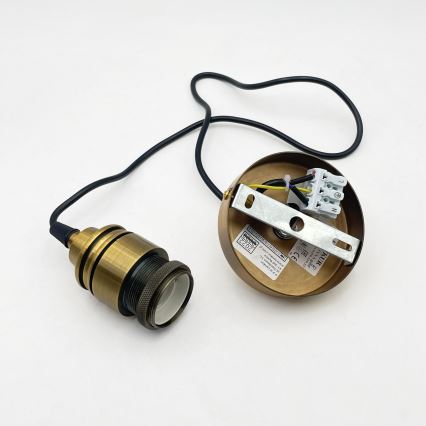 Piekarināmā lampa uz kabeļa ROCCO 1xE27/15W/230V zelta/dūmakaini bēša