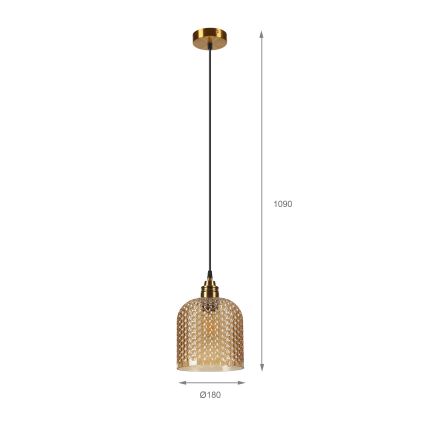 Piekarināmā lampa uz kabeļa ROCCO 1xE27/15W/230V zelta/dūmakaini bēša