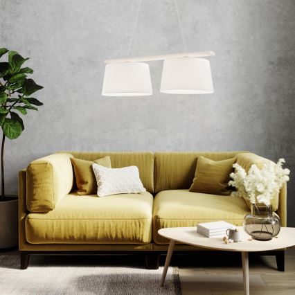 Piekarināmais gaismeklis ar vadu AIDA 2xE27/60W/230V Ø 35 cm ozols/balts