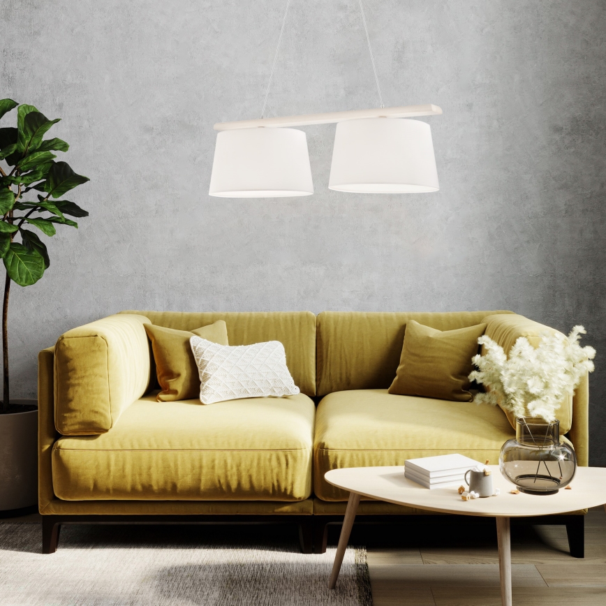 Piekarināmais gaismeklis ar vadu AIDA 2xE27/60W/230V Ø 35 cm ozols/balts