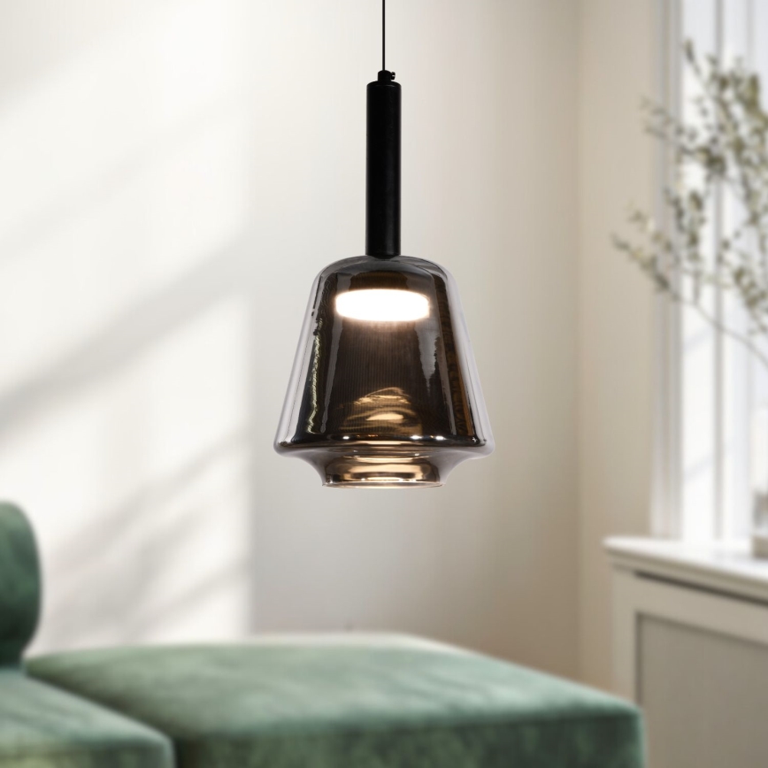 Piekārtais gaismeklis BUENO 1xGX53/9W/230V pr. 18 cm dūmakaini melns