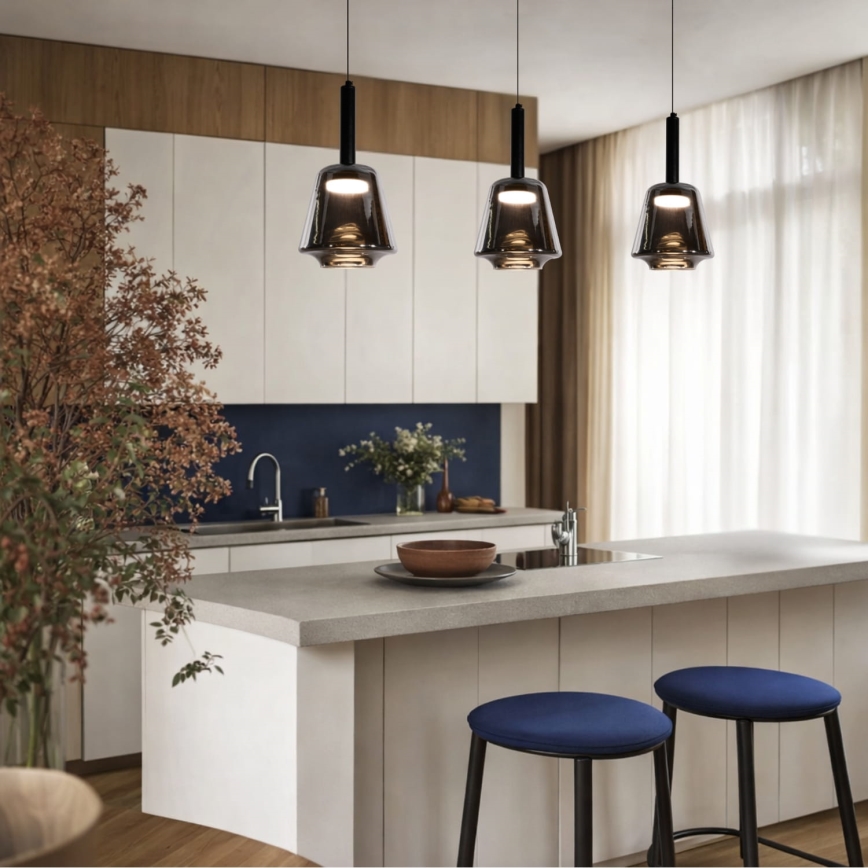 Piekārtais gaismeklis BUENO 1xGX53/9W/230V pr. 18 cm dūmakaini melns