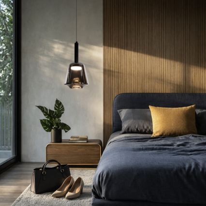 Piekārtais gaismeklis BUENO 1xGX53/9W/230V pr. 18 cm dūmakaini melns