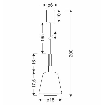 Piekārtais gaismeklis BUENO 1xGX53/9W/230V pr. 18 cm dūmakaini melns