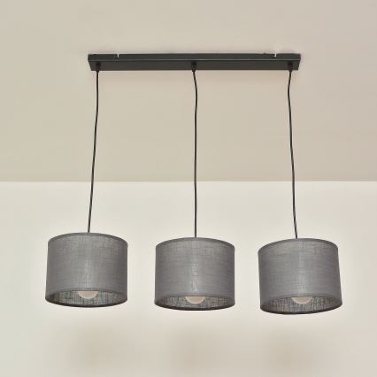 Piekārtais lustrs ALBA uz vada 3xE27/15W/230V, pelēks