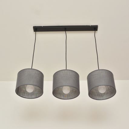 Piekārtais lustrs ALBA uz vada 3xE27/15W/230V, pelēks