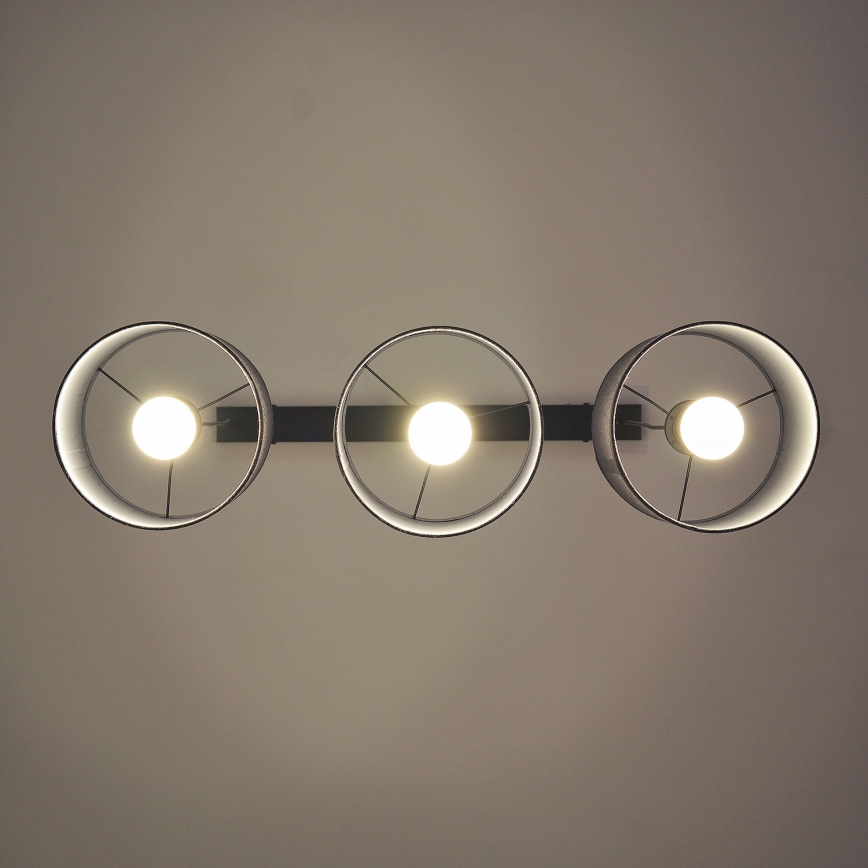 Piekārtais lustrs ALBA uz vada 3xE27/15W/230V, pelēks