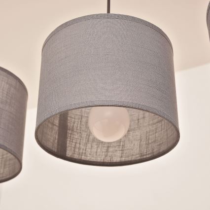 Piekārtais lustrs ALBA uz vada 3xE27/15W/230V, pelēks