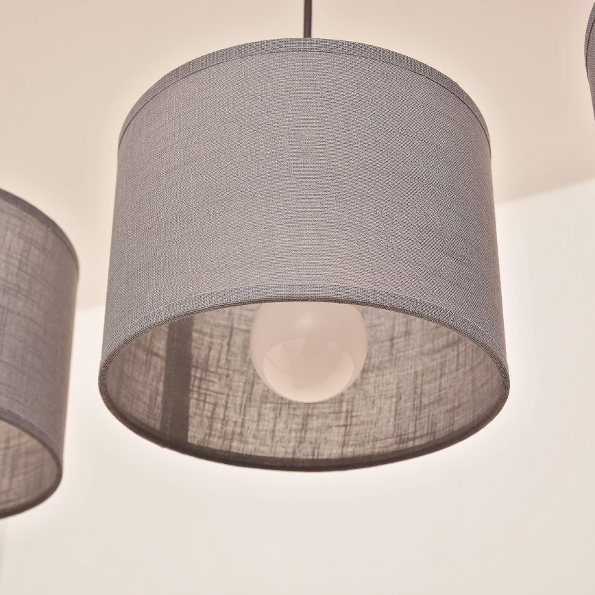 Piekārtais lustrs ALBA uz vada 3xE27/15W/230V, pelēks