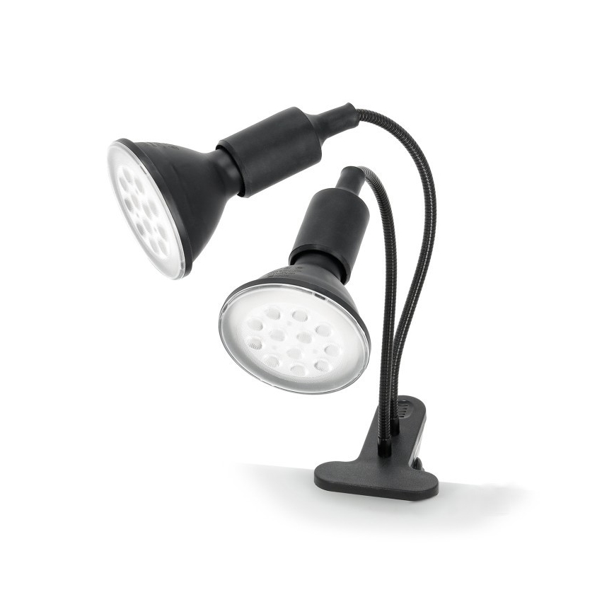Pielāgojama galda lampa ar stiprinājumu augu audzēšanai PLANTY 2xE27/30W/230V melna