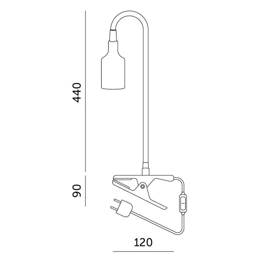 Pielāgojama galda lampa ar stiprinājumu CLIP 1xE27/30W/230V balta