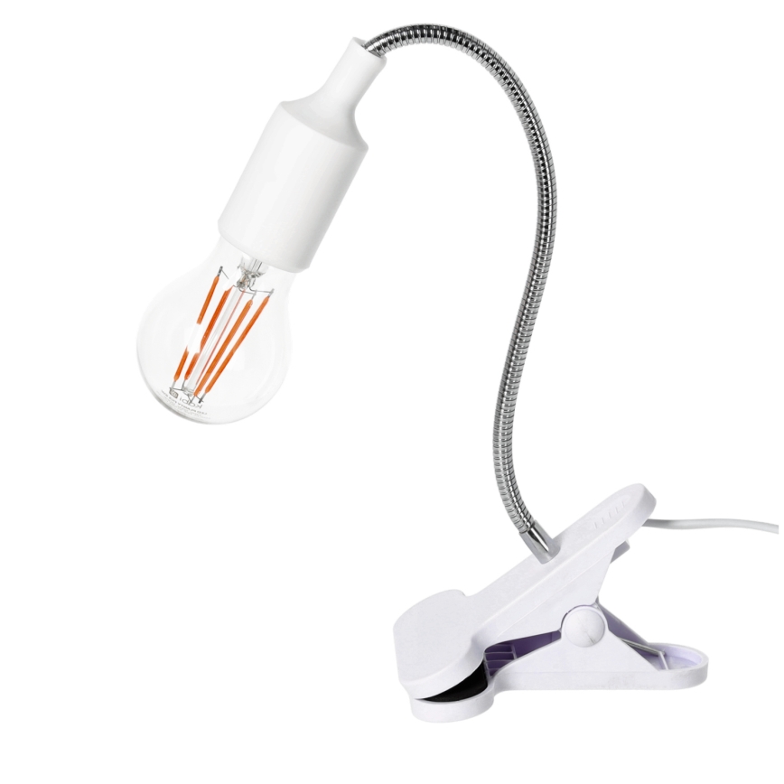Pielāgojama galda lampa ar stiprinājumu CLIP 1xE27/30W/230V balta