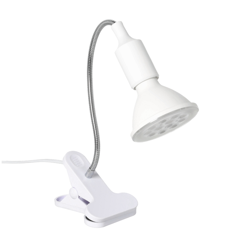Pielāgojama galda lampa ar stiprinājumu CLIP 1xE27/30W/230V balta