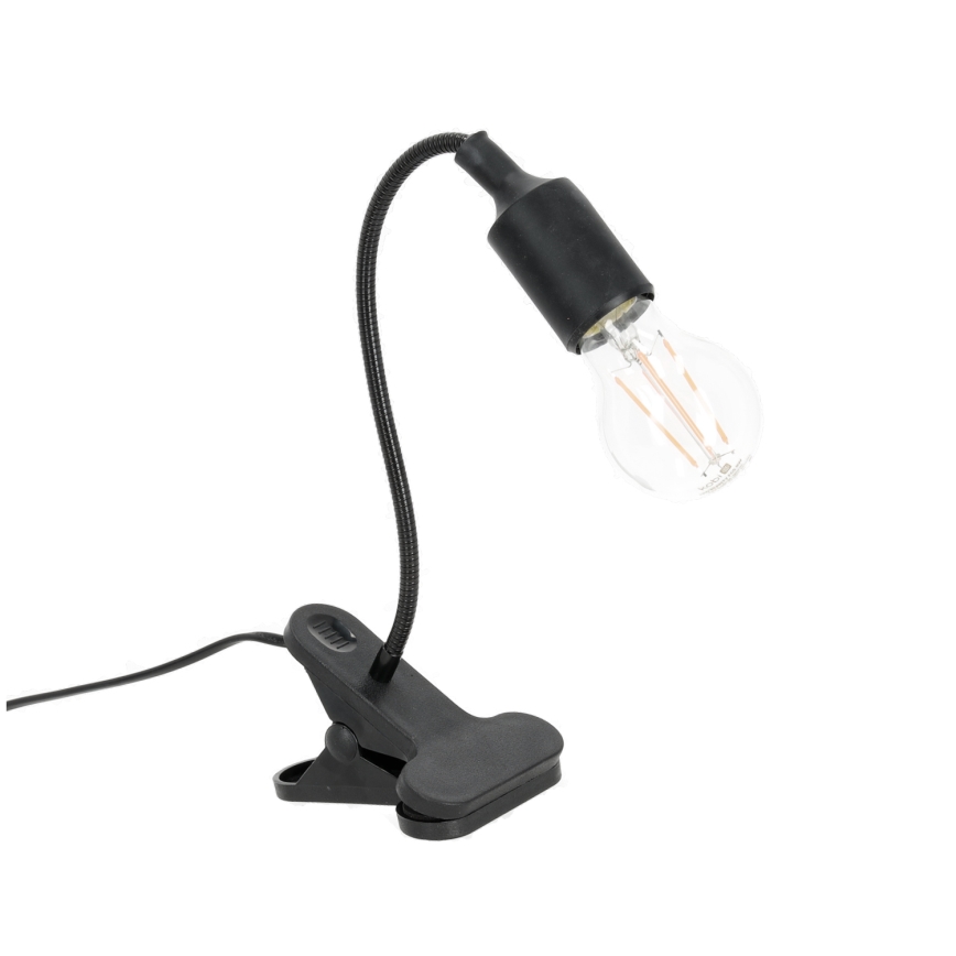 Pielāgojama galda lampa ar stiprinājumu CLIP 1xE27/30W/230V melna