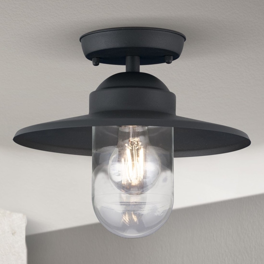 Pieliekama āra lustra EDWARD 1xE27/60W/230V IP44 melna