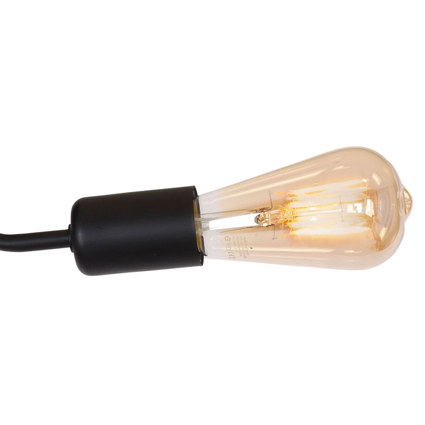 Pieliekama lustra BRENDA 3xE27/60W/230V melna