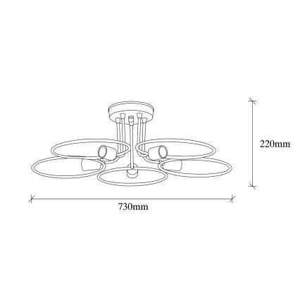 Pieliekama lustra CIRCLE 5xE27/40W/230V