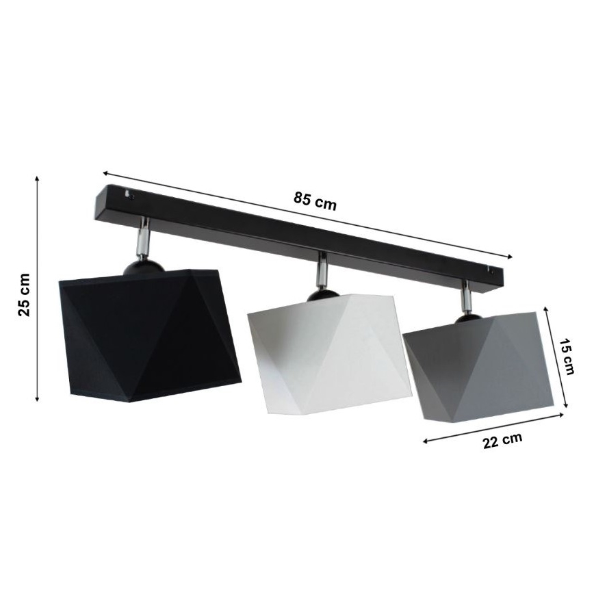 Pieliekama lustra DIAMENT 3xE27/60W/230V