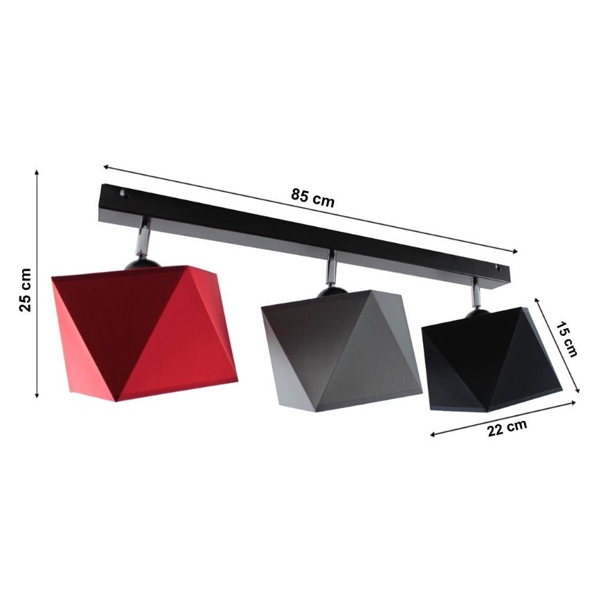 Pieliekama lustra DIAMENT 3xE27/60W/230V