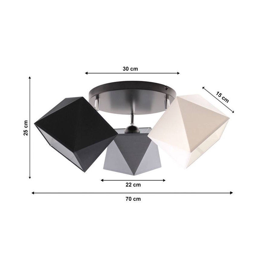 Pieliekama lustra DIAMENT 3xE27/60W/230V