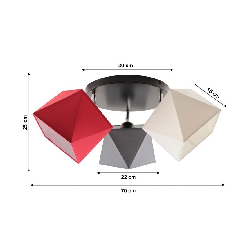 Pieliekama lustra DIAMENT 3xE27/60W/230V