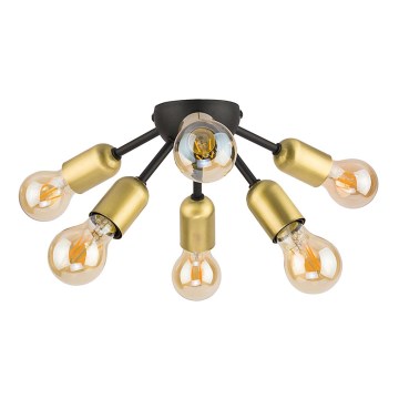 Pieliekama lustra ESTRELLA BLACK 6xE27/60W/230V
