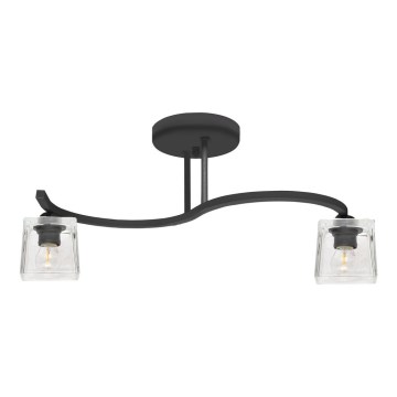 Pieliekama lustra SANTOS 2xE27/15W/230V melns/caurspīdīgs