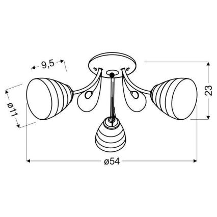 Pieliekama lustra SIMPLI 3xE27/40W/230V