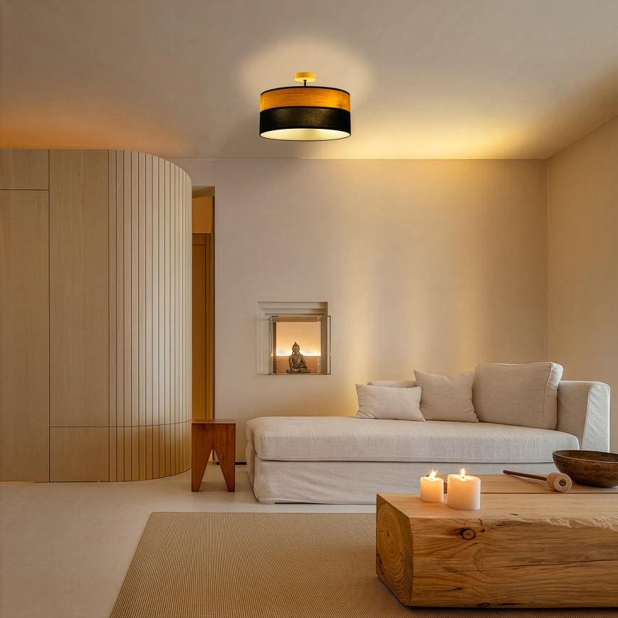 Piestiprināma griestu lampa ALBA 3xE27/15W/230V Ø 40 cm melna/brūna