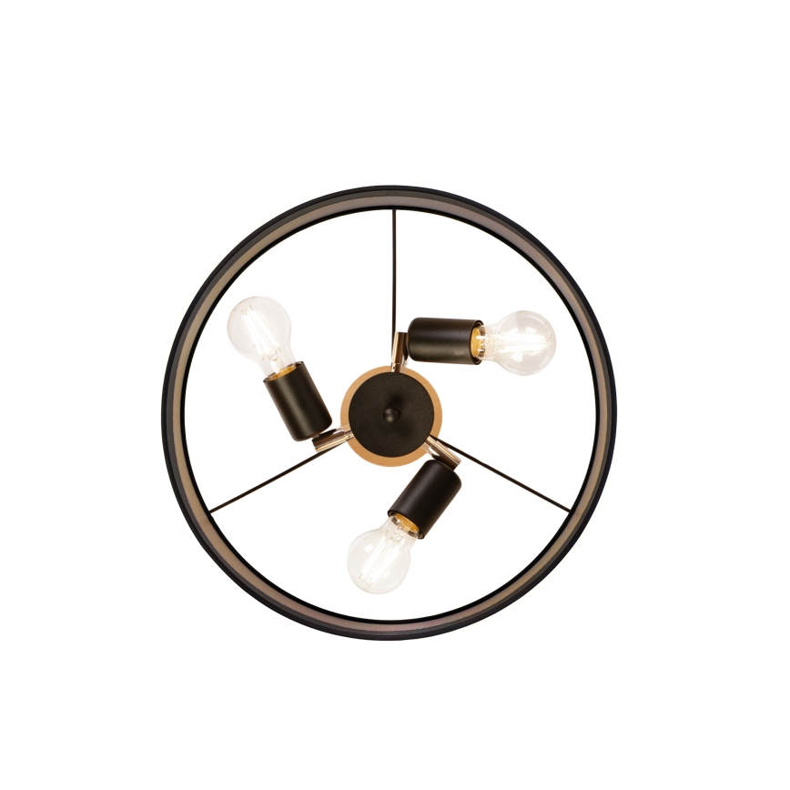 Piestiprināma griestu lampa ALBA 3xE27/15W/230V Ø 40 cm melna/brūna