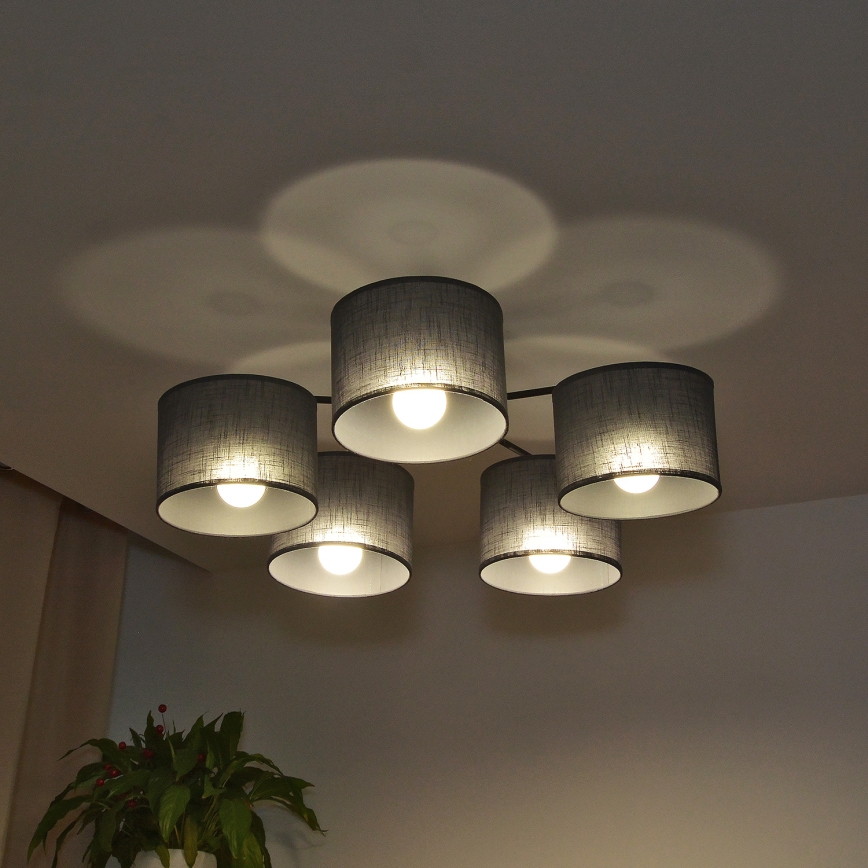 Piestiprināma griestu lampa ALBA 5xE27/15W/230V pelēka