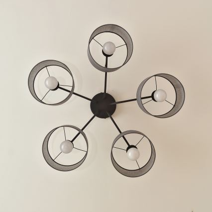 Piestiprināma griestu lampa ALBA 5xE27/15W/230V pelēka