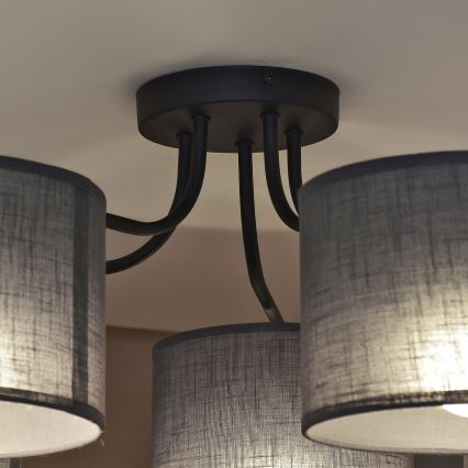 Piestiprināma griestu lampa ALBA 5xE27/15W/230V pelēka