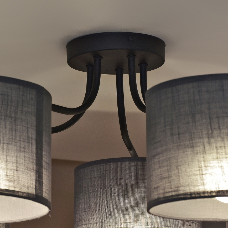 Piestiprināma griestu lampa ALBA 5xE27/15W/230V pelēka