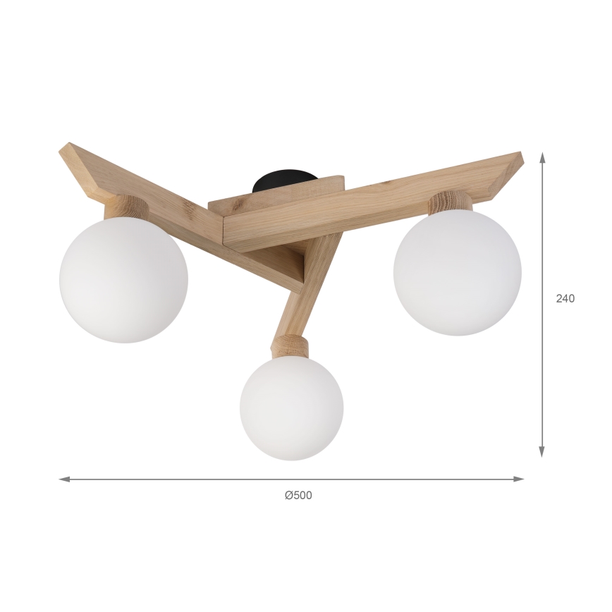 Piestiprināma griestu lampa ANTONIO 3xG9/5W/230V ozola/balta