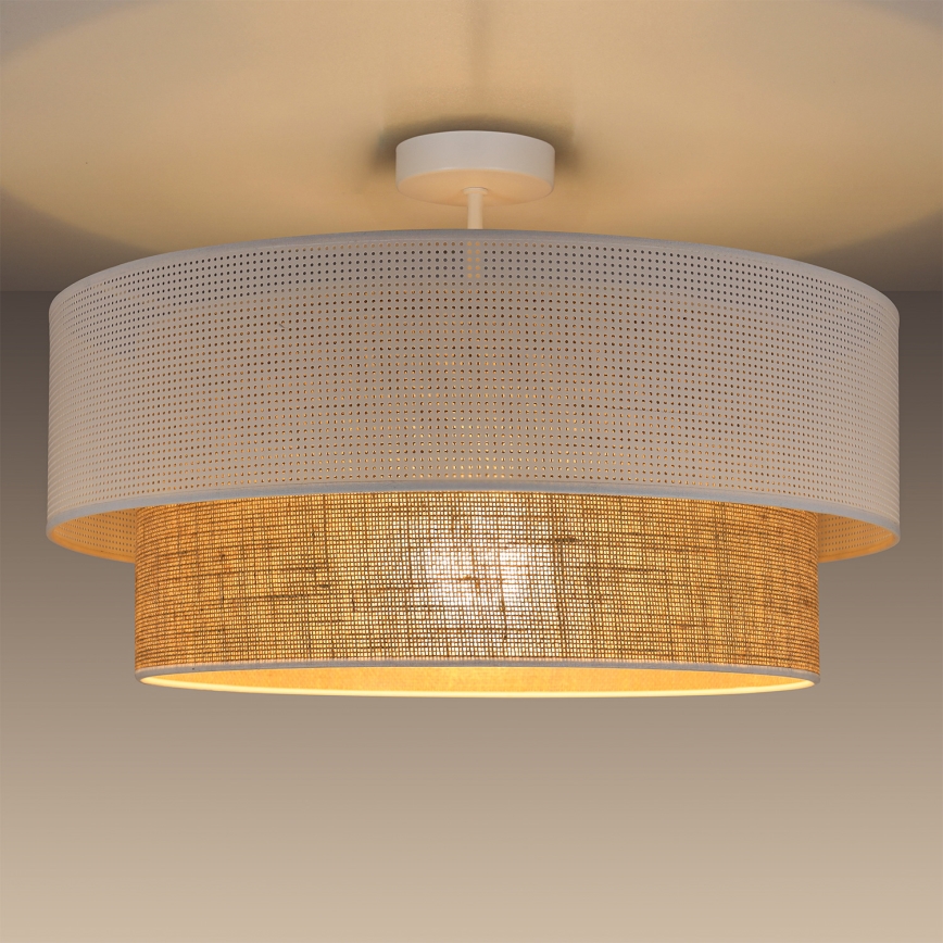 Piestiprināma griestu lampa BORHO 1xE27/60W/230V balta/džuta