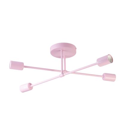 Piestiprināma griestu lampa CAMBRIDGE 4xE27/15W/230V rozā