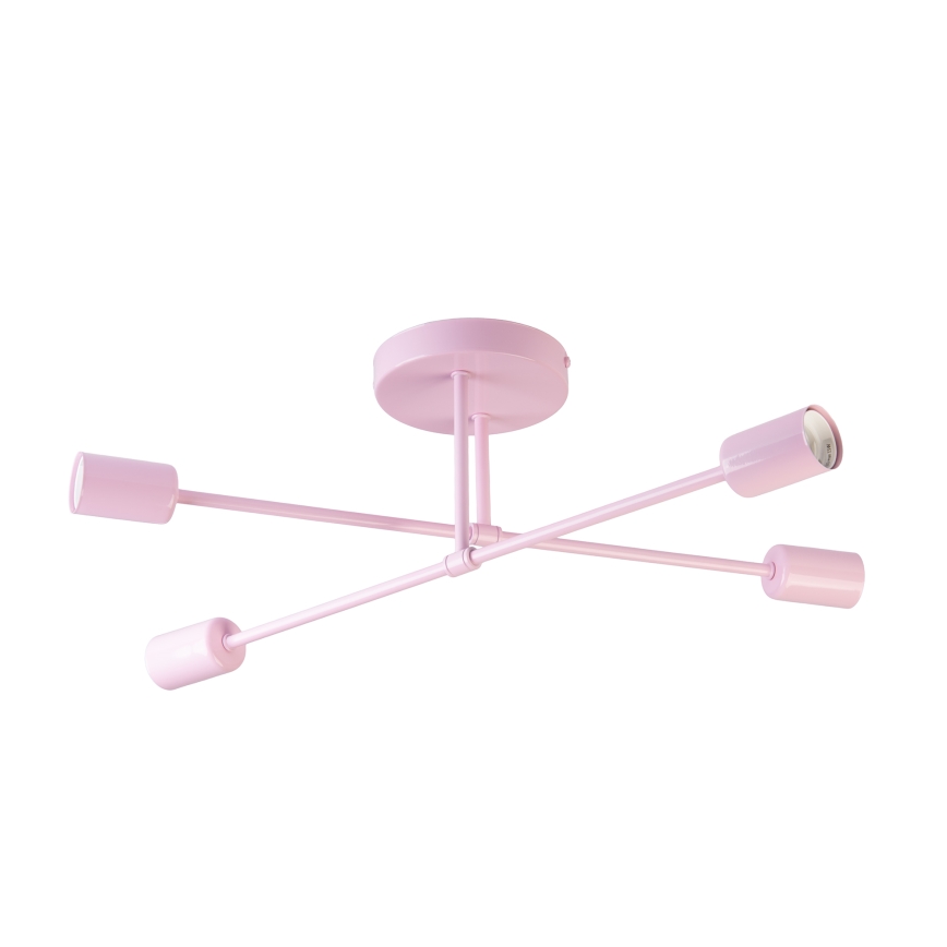 Piestiprināma griestu lampa CAMBRIDGE 4xE27/15W/230V rozā