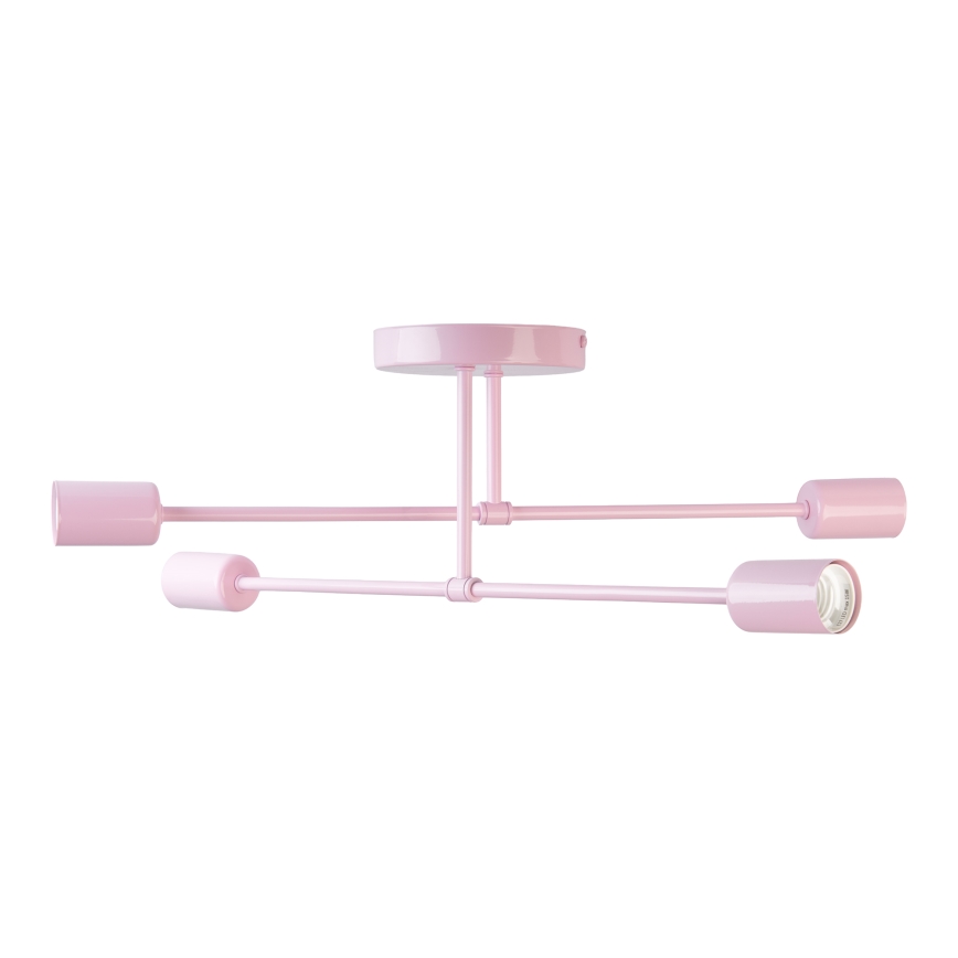 Piestiprināma griestu lampa CAMBRIDGE 4xE27/15W/230V rozā