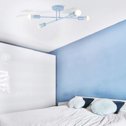 Piestiprināma griestu lampa CAMBRIDGE 4xE27/15W/230V zila