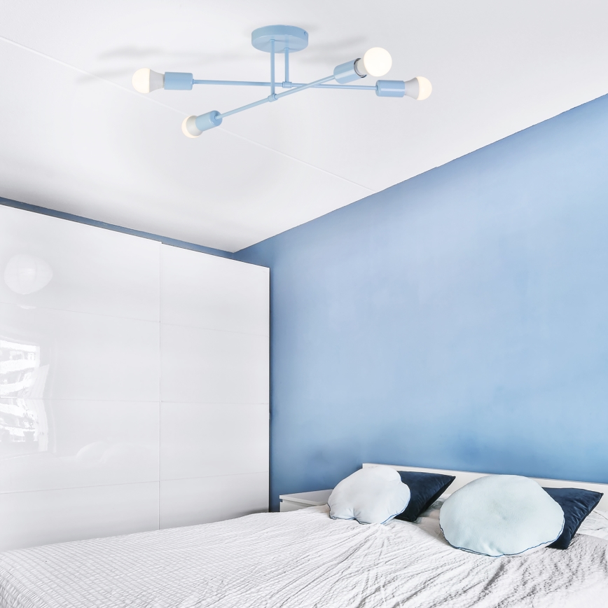 Piestiprināma griestu lampa CAMBRIDGE 4xE27/15W/230V zila